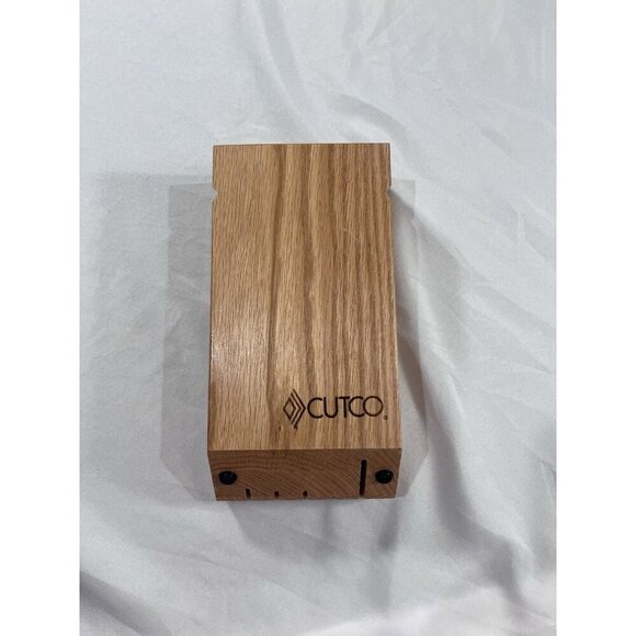 CUTCO Space Saver 5 Slot Solid Oak Knife Block - Picture 1 of 5